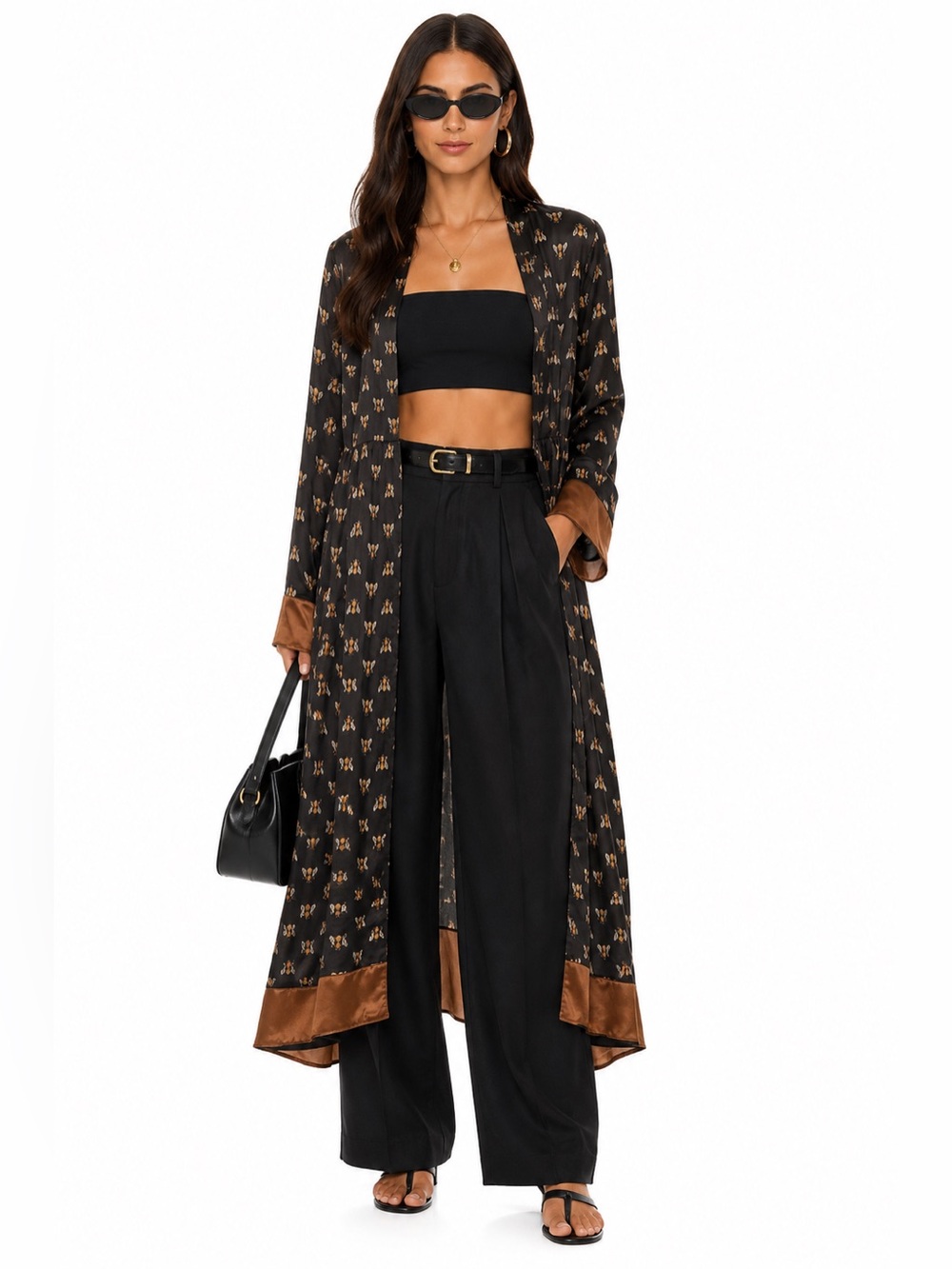 We Are Leone Silk Maxi Robe with Bumblebee 🐝 Print Size S